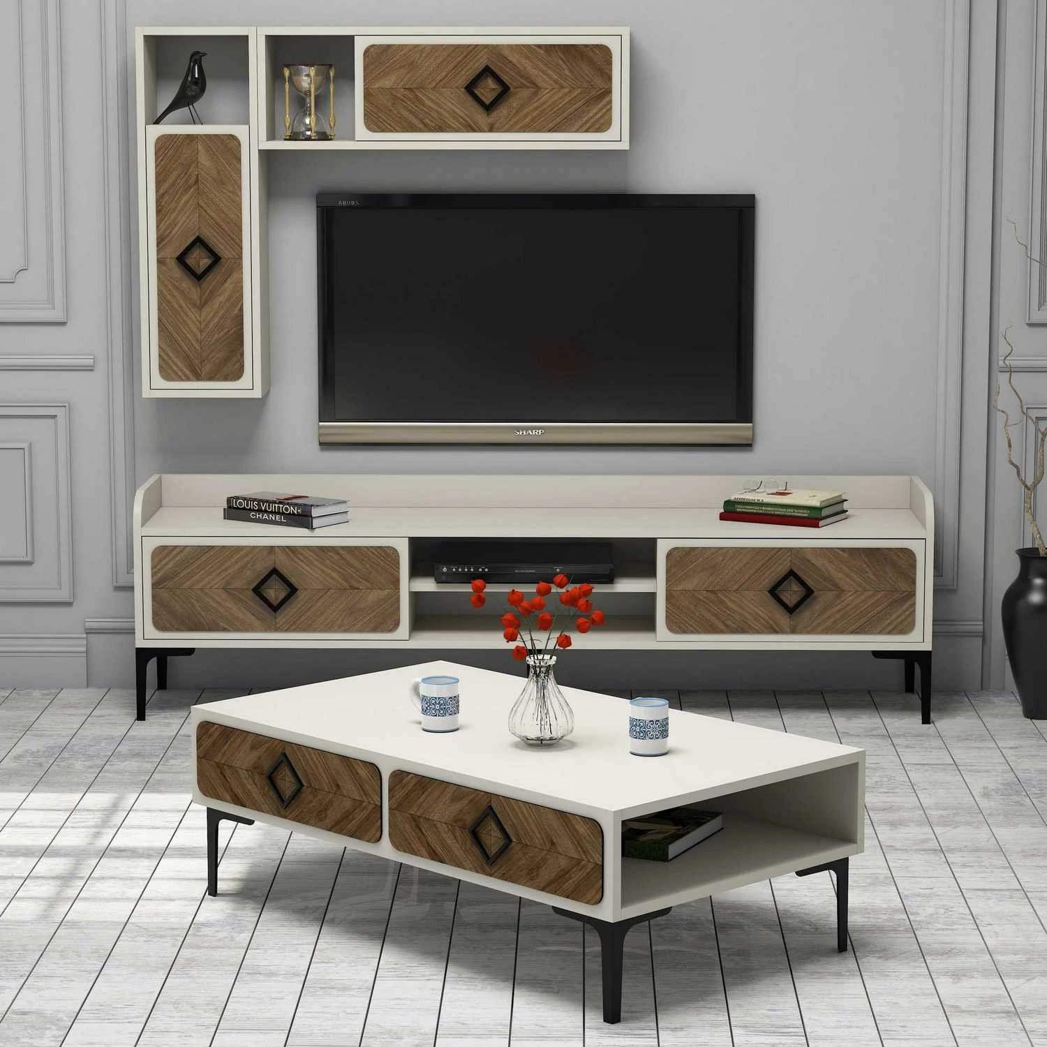 Set mobiljesh për dhomë dite Skye Decor, Samba, krem
