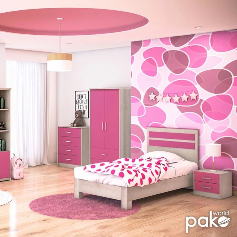 Komodinë për fëmijë Looney castillo-pink 47,5x40,5x40,5