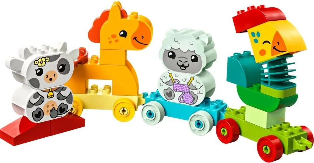 Set lodrash LEGO DUPLO 10412 My First Animal Train, 19 pjesë, shumëngjyrëshe