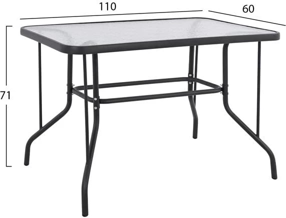 Set kopshti tavolinë & karrige Adam FH10472, 5 pjesë, hiri