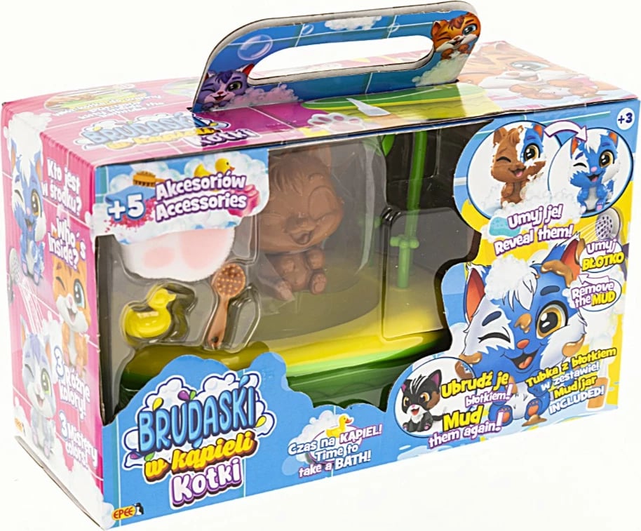Set lodrash figurina Epee Dirt Bunny në banjë, EP60354/03586, me 5 aksesorë, shumëngjyrëshe