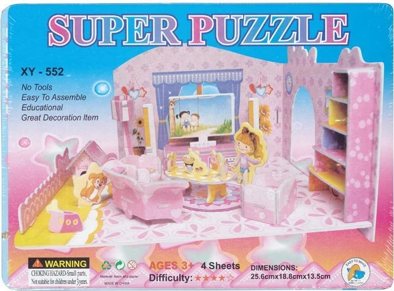 Puzzle 3D NEXT, Dhomë e ndejës, Rozë