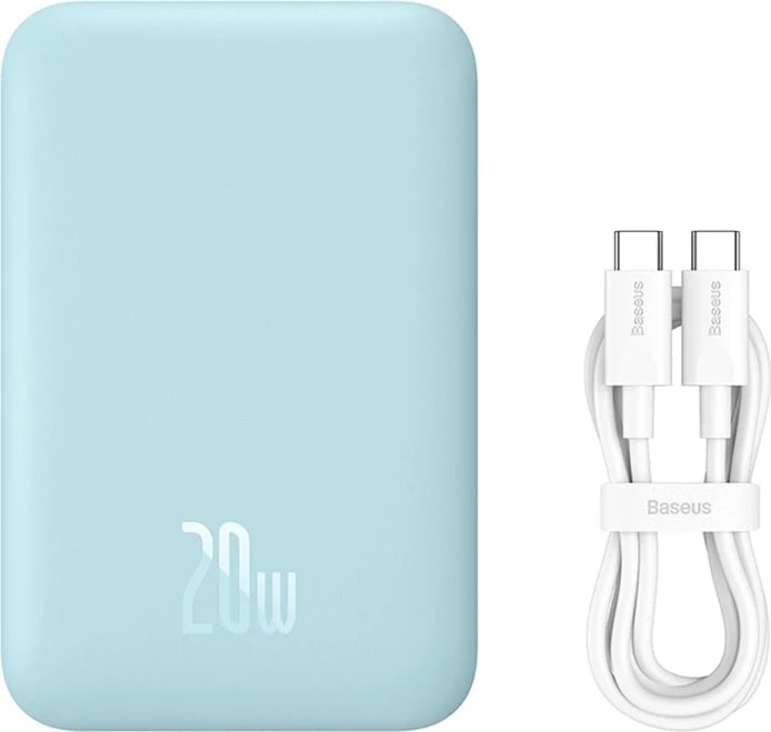 Powerbank Baseus Magnetic Mini 6000mAh, 20W, USB-C, MagSafe, kaltër
