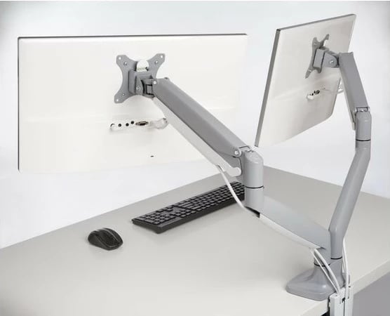 Krah monitori i dyfishtë Kensington One-Touch, 13-32", rregullim lartësie, argjendtë