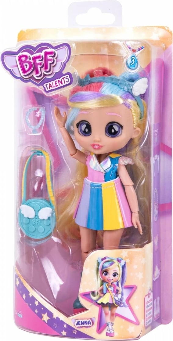 Kukull Cry Babies BFF Actress Jenna, Tm Toys, 20cm, shumëngjyrëshe