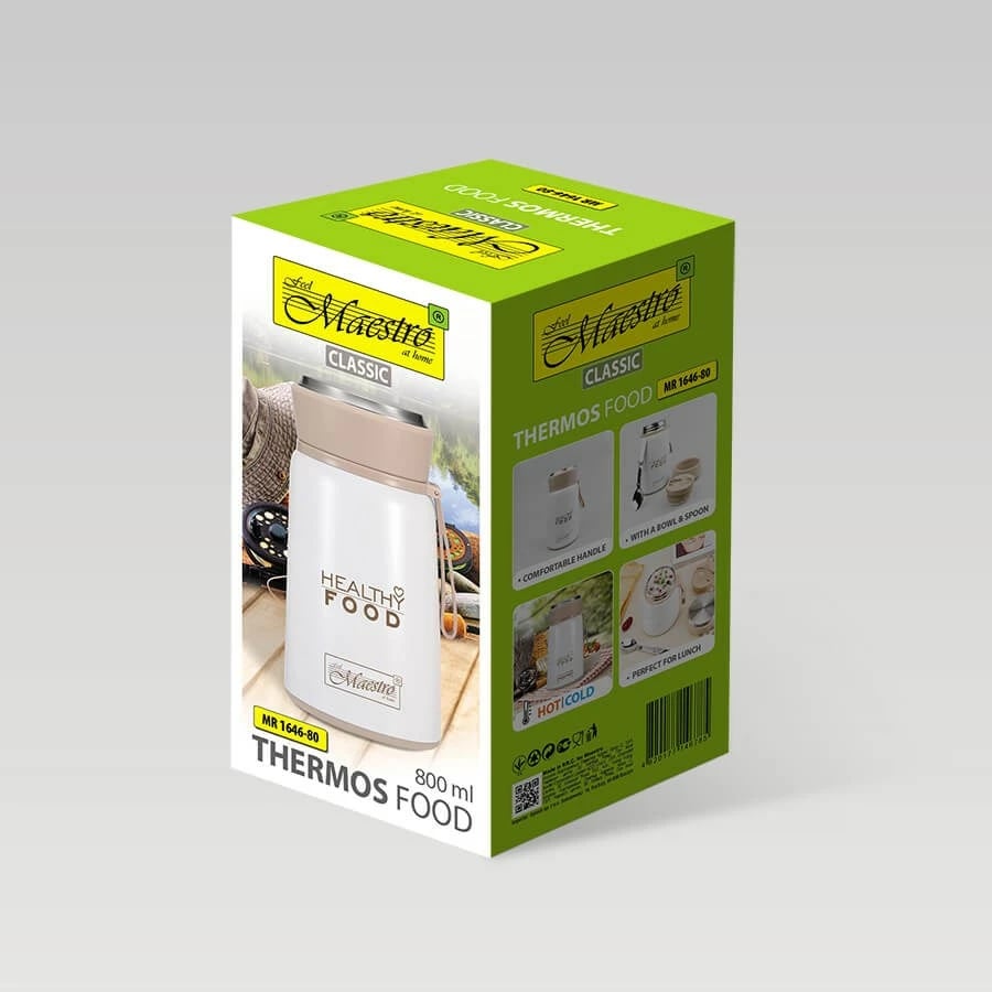 Termos ushqimi Maestro MR-1646-80, 800 ml, bardhë