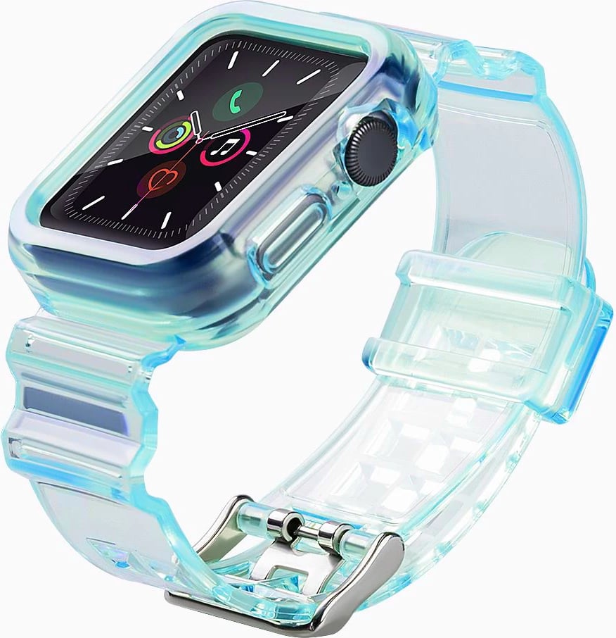 Rrip dhe mbështjellës Hurtel për Apple Watch 4/5/6/SE 44mm, TPU, Blu
