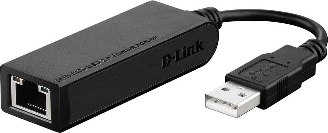 adapter ethernet, D-Link, DUB-E100, USB 2.0 në 10/100 Mbps RJ45, e zezë
