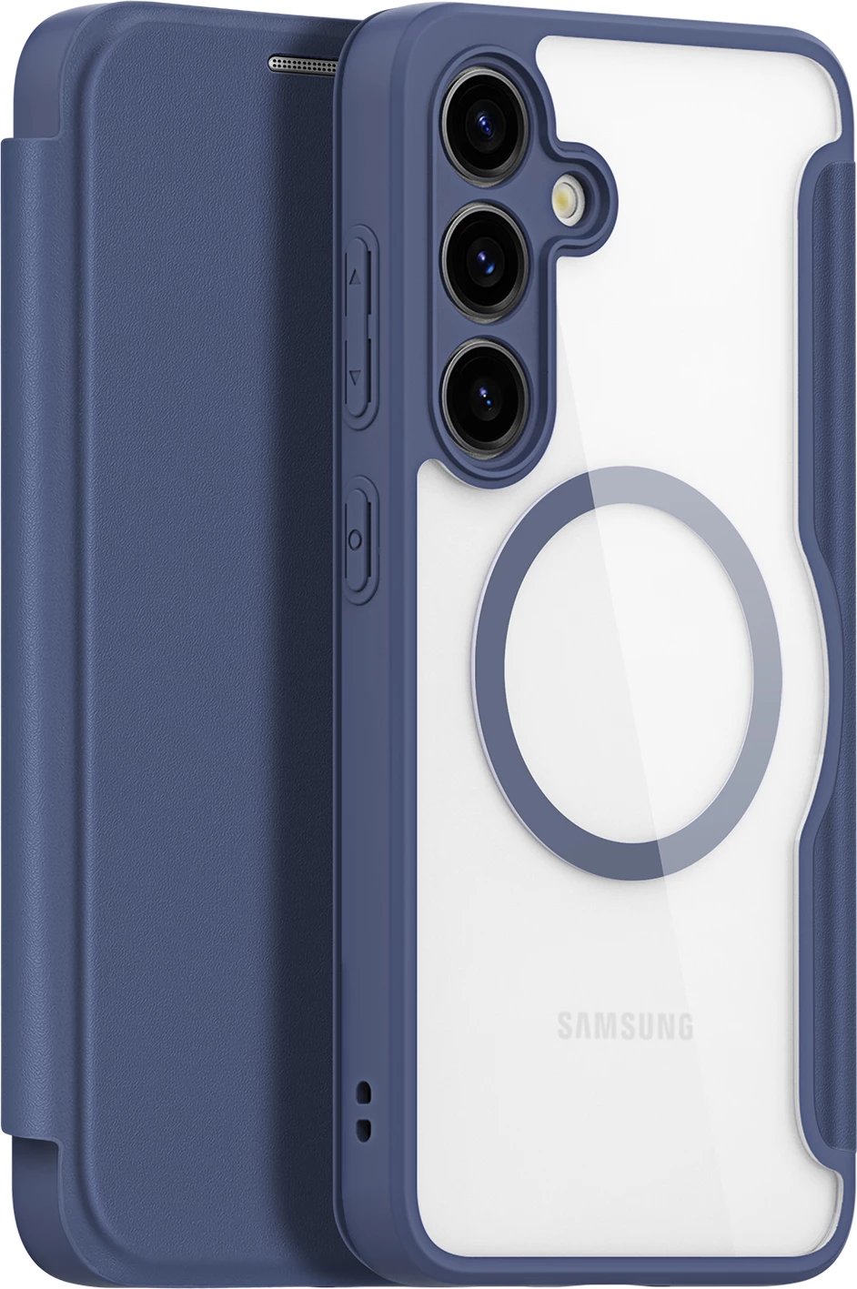 Mbështjellës Dux Ducis Skin X Pro për Samsung Galaxy S24, me unazë magnetike, kaltër