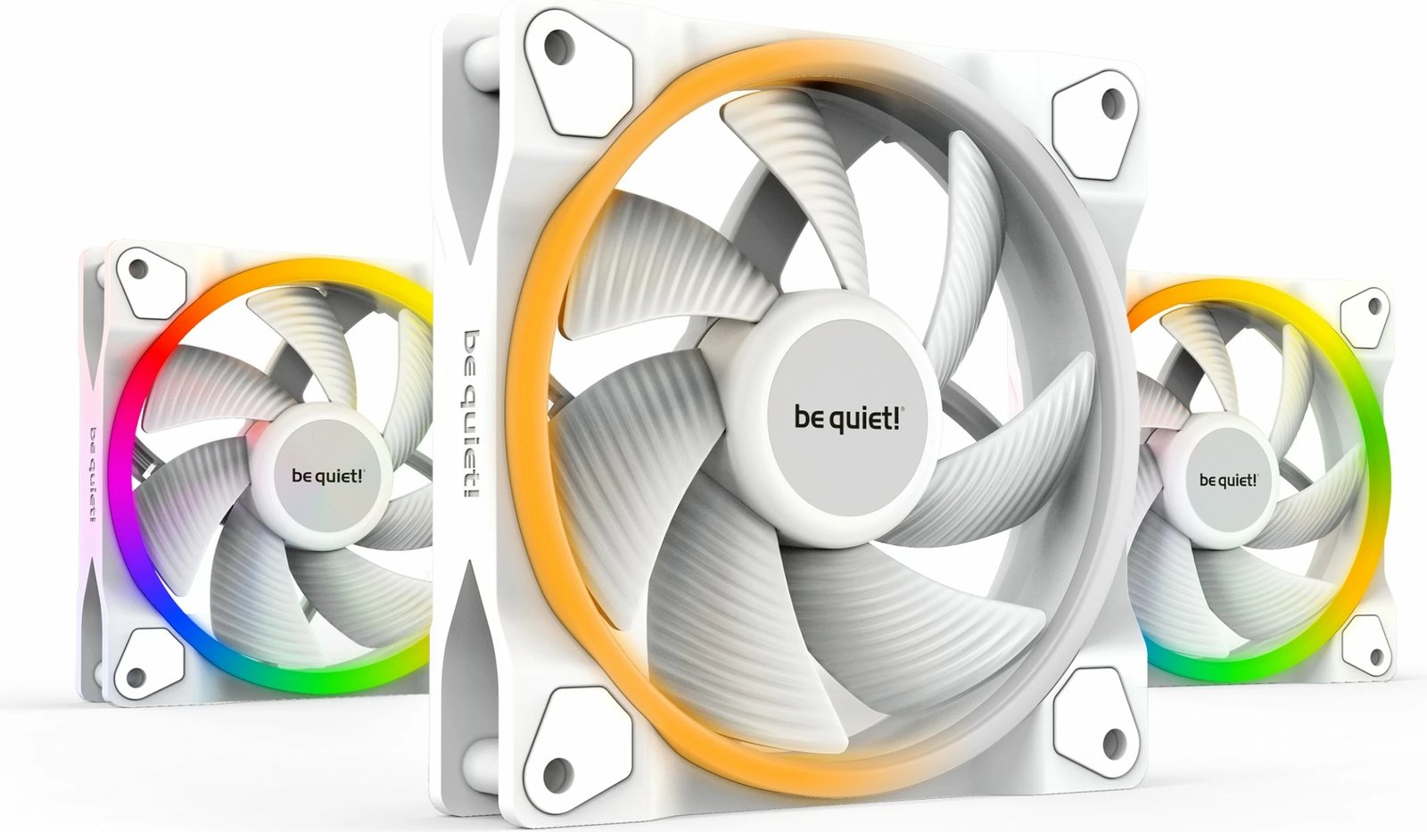 Ventilatorë kasë Be Quiet! LIGHT WINGS 120mm PWM Triple-Pack, bardhë RGB