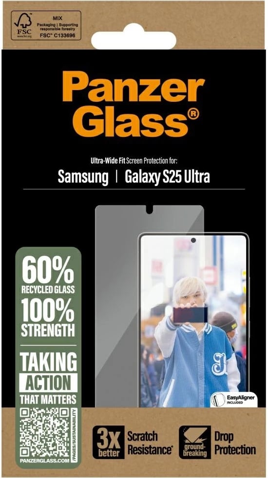 Xham mbrojtës PanzerGlass Ultra-Wide Fit për Samsung Galaxy S25 Ultra
