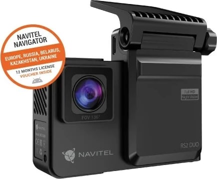 Kamerë për makinë Navitel RS2DUO, Full HD, Bateri, USB, E zezë