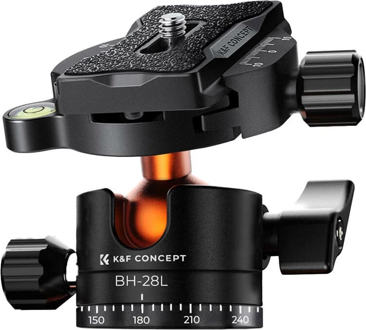 Tripod K&F Concept K254A3+BH-28L me kokë sferike BH-28L, 171 cm, multikolor