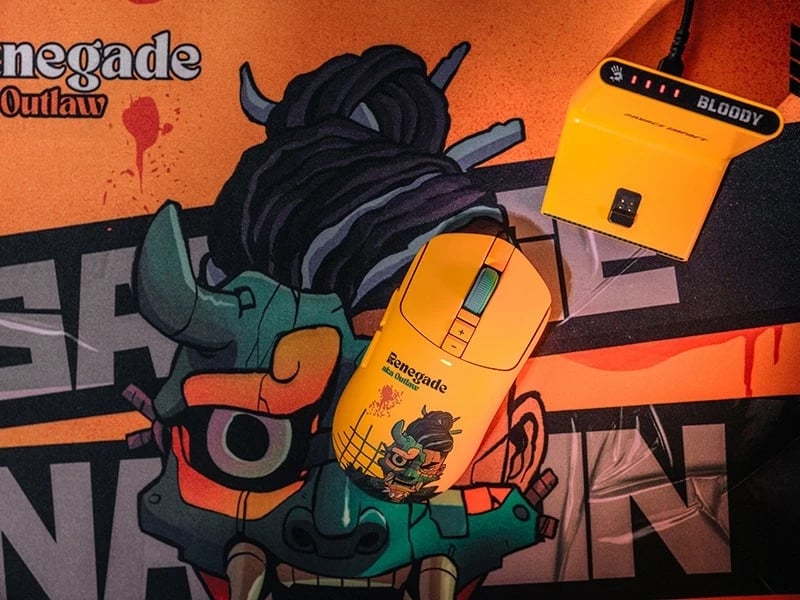 Maus A4Tech Bloody R72 ULTRA DUO Renegade Sunset, wireless, RGB, i verdhë