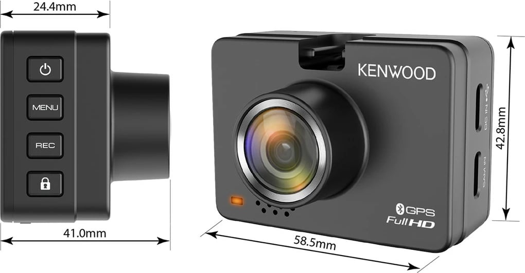 Kamera veture Kenwood DRV-A310W, Full HD, 2.0", Bluetooth, e zezë