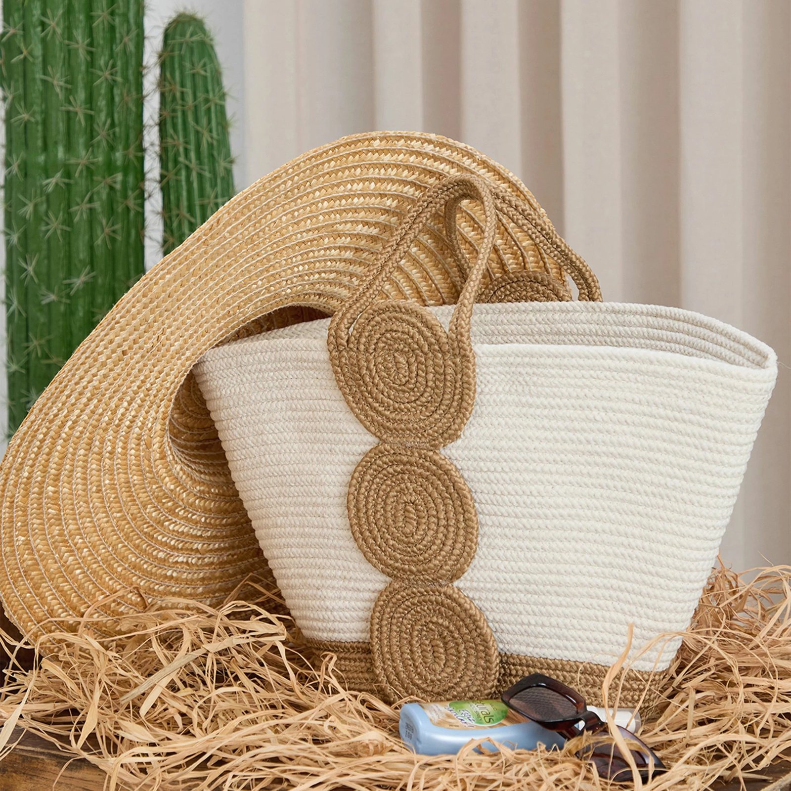 Çantë tote Zoozie Bags, Coco24031, ngjyrë kafe dhe e bardhë, 40x30cm
