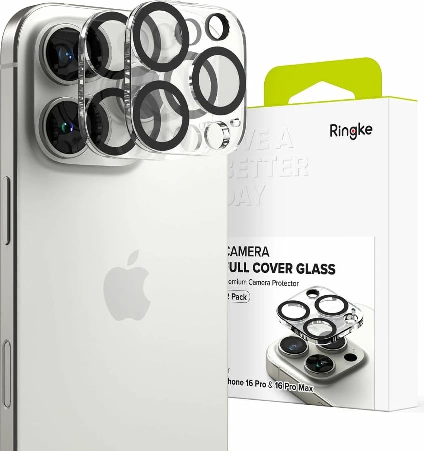 Mbrojtës xhami për kamerë Ringke për iPhone 16 Pro / 16 Pro Max, 2 copë
