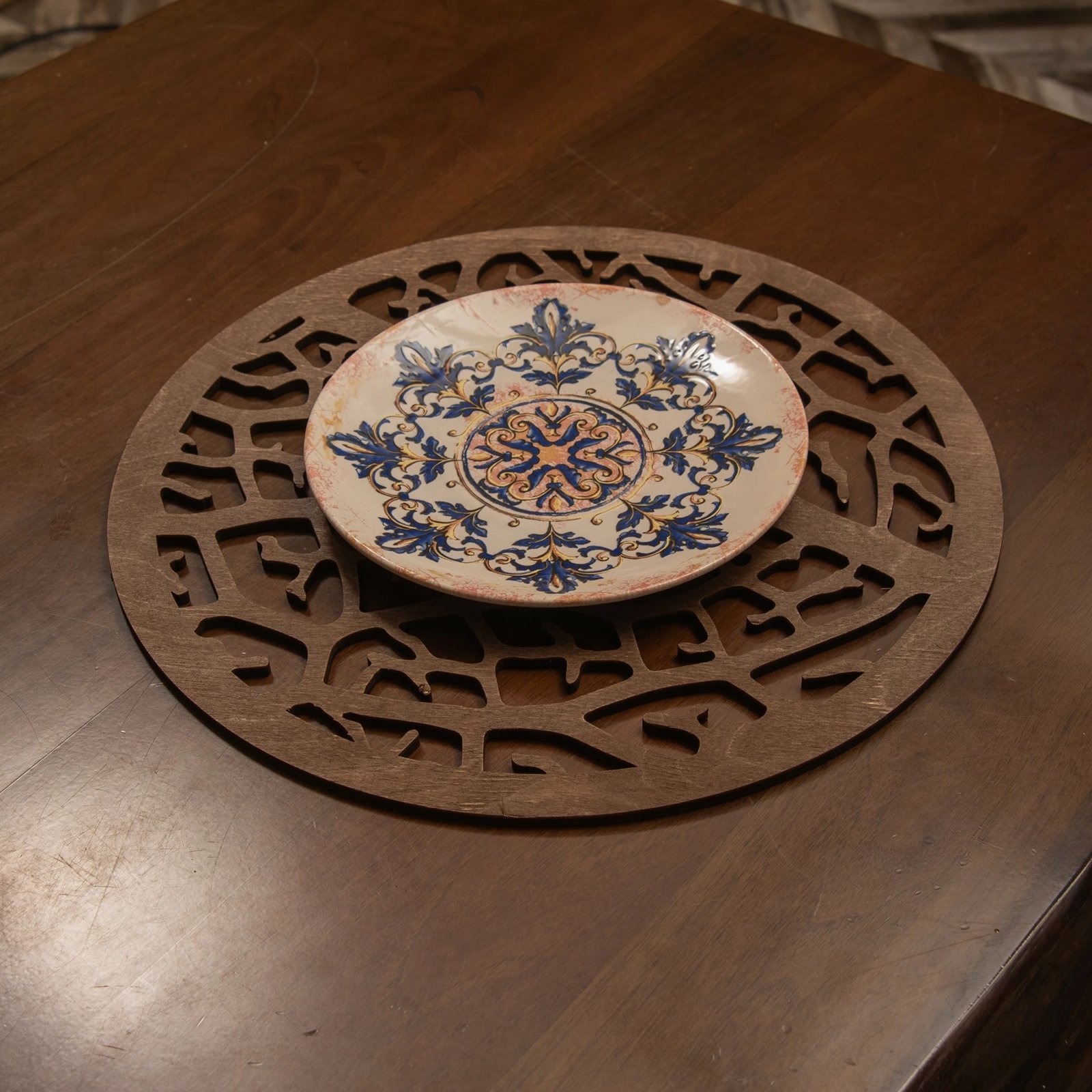 Set nënshtrues tavoline prej druri Hermia, 6 copë, ngjyrë wenge