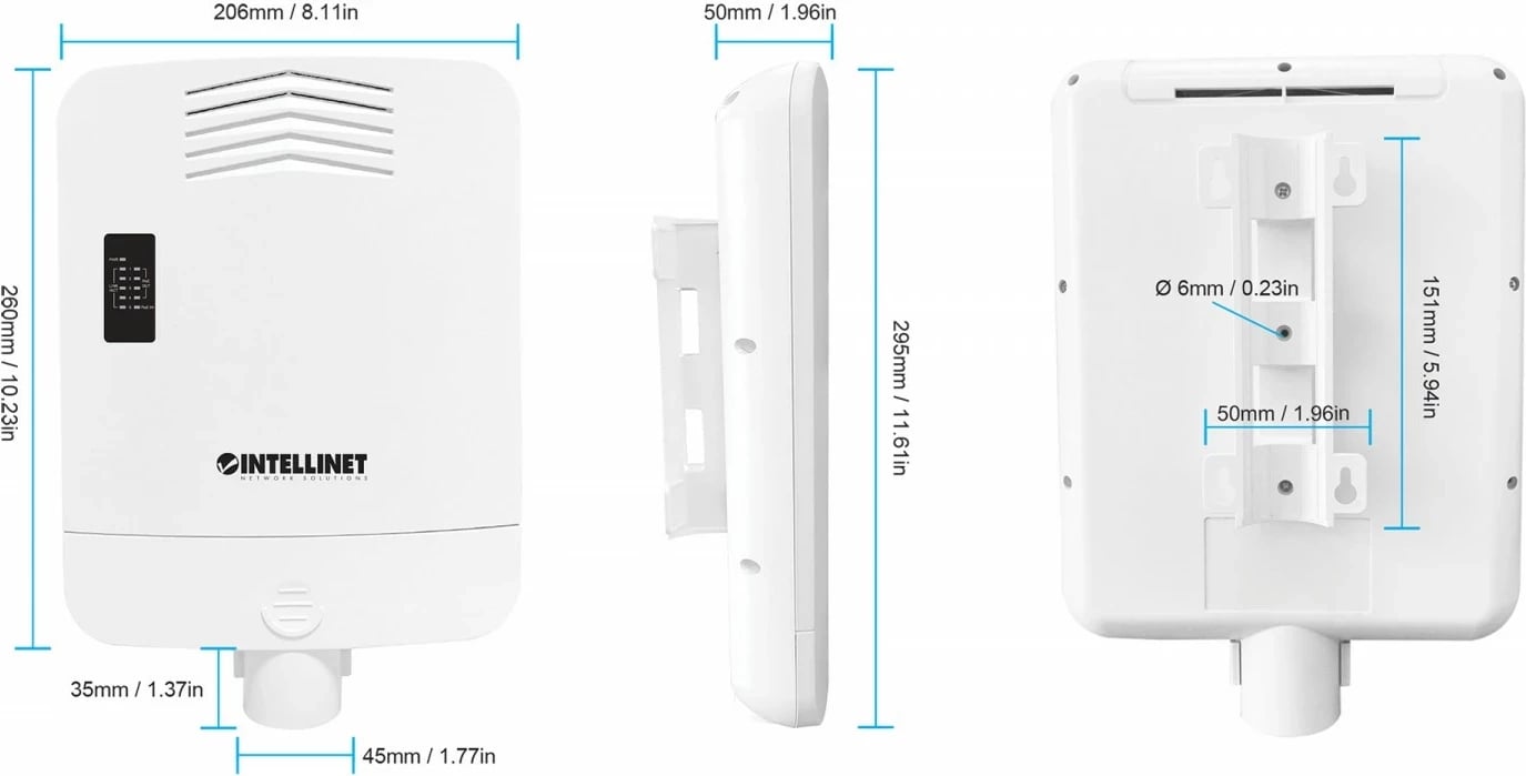 Switch Intellinet 509220, 5 porte Gigabit, POE++, jashtëm