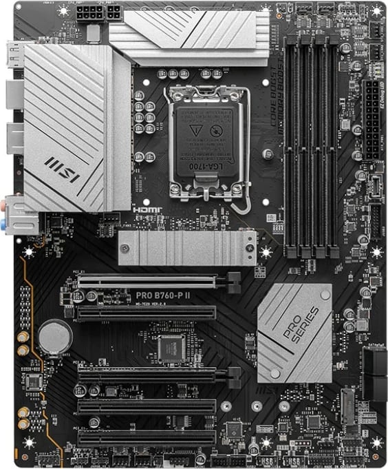 Pllakë amë MSI PRO B760-P II, ATX, LGA1700, DDR5, PCIe 4.0, 2x M.2, Gri
