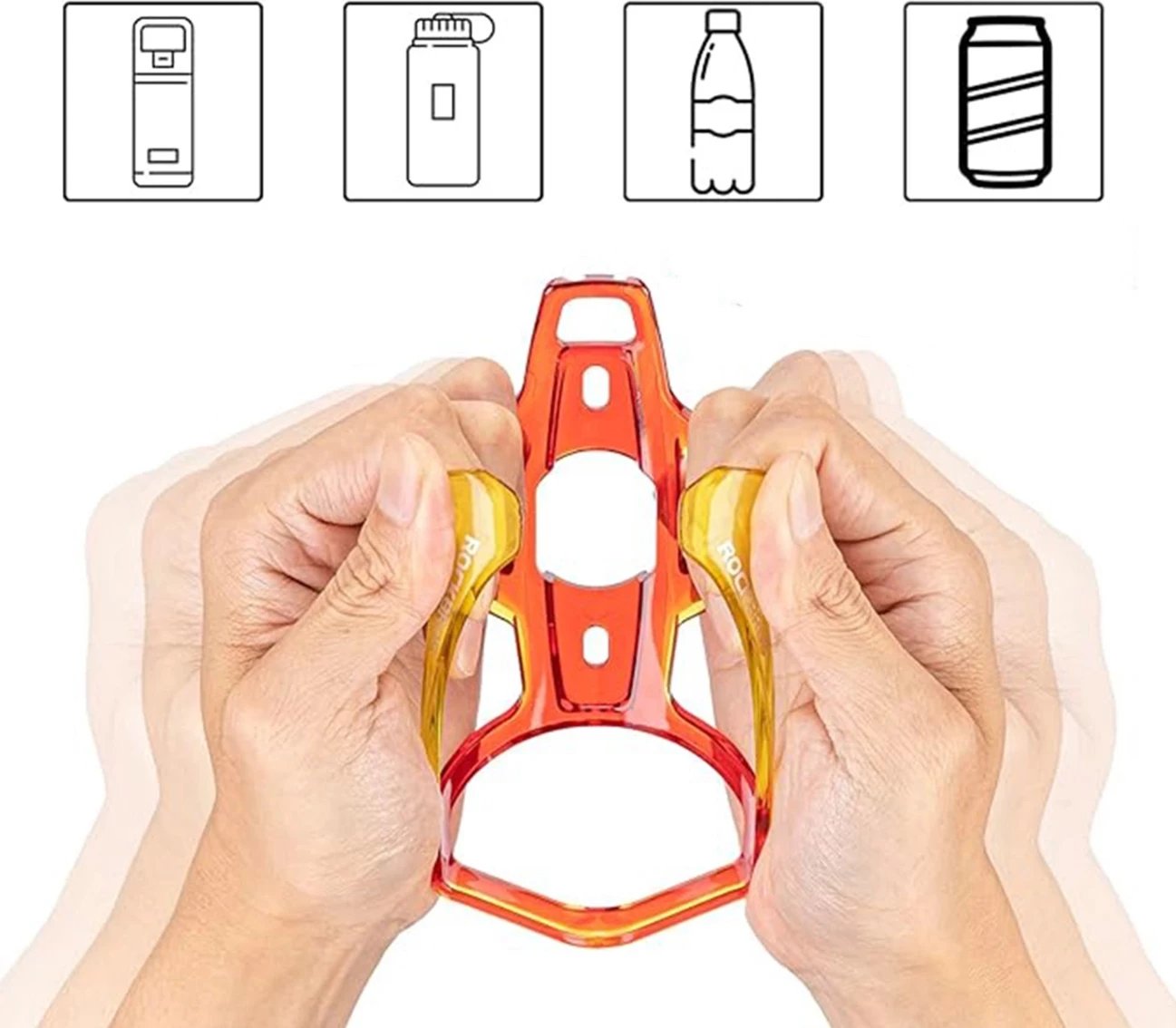 Mbajtëse shishe për biçikletë Rockbros FK338, PC, kuqe/verdhe