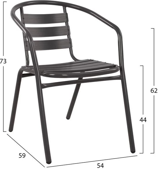 Set kopshti tavolinë & karrige Adam FH10472, 5 pjesë, hiri