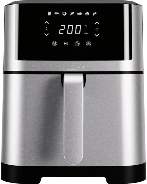 Fritezë me ajër të nxehtë ProfiCook PC-FR 1269, 8 L, 1800 W, E zezë, Inox