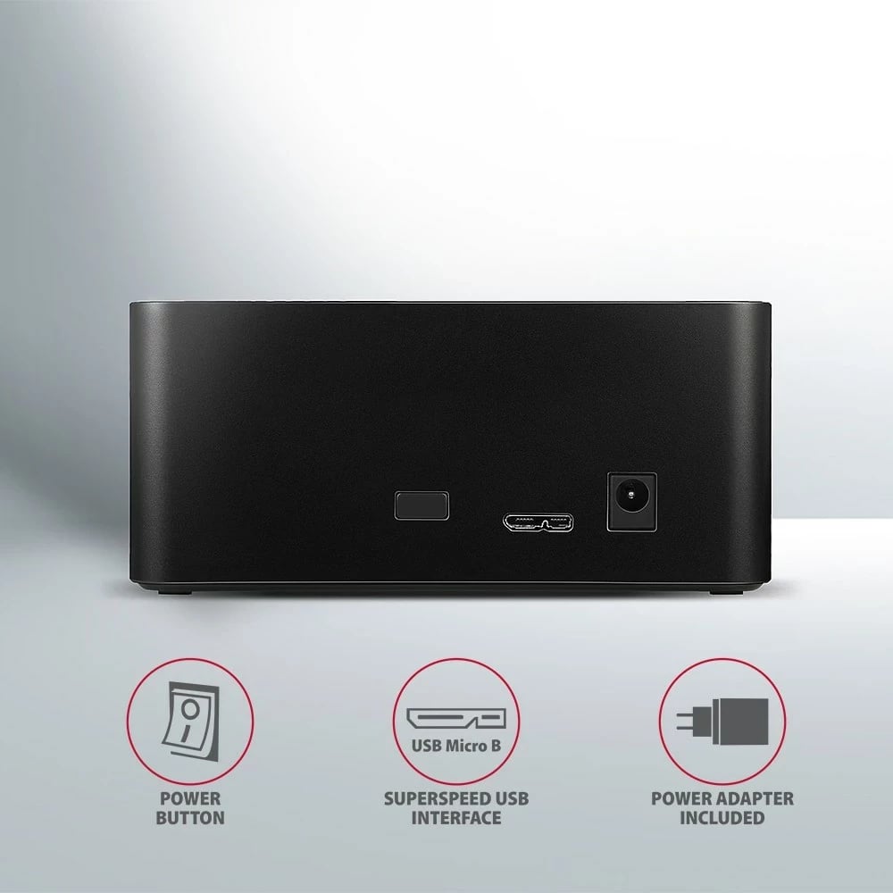 Stacion dokimi AXAGON ADSA-SN, USB 3.2 Gen 1, Alumini, Zi