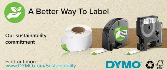 Etiketa vetëngjitëse DYMO Durable, 2.5x2.5 cm, 2 rrotulla, e bardhë