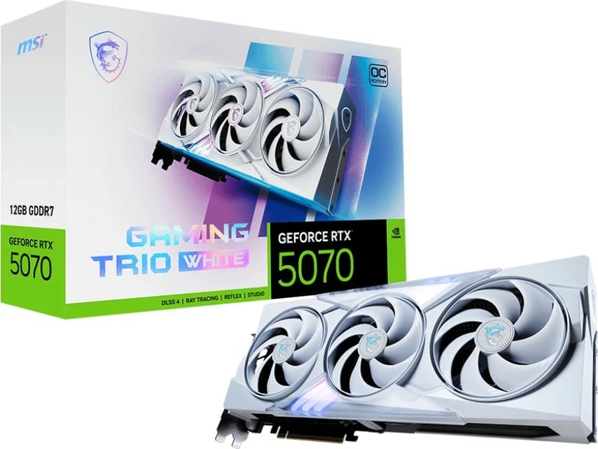 Kartelë grafike MSI RTX 5070 Gaming Trio OC, 12GB, e bardhë