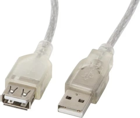 Kabllo USB Lanberg CA-USBE-12CC-0018-TR, 1.8 m, USB 2.0, Transparent