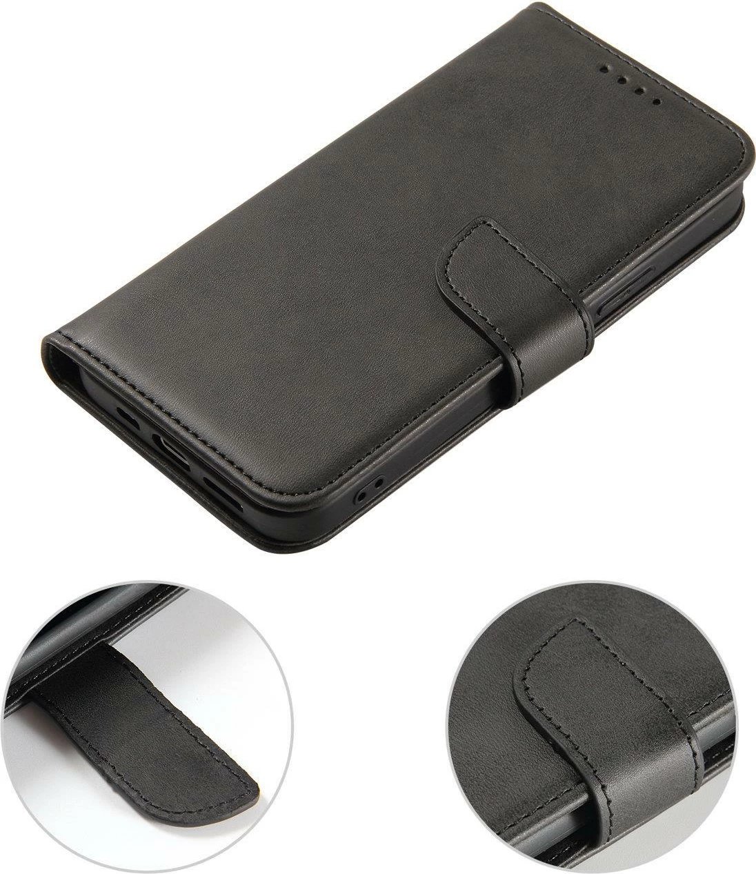 Mbështjellës magnetik për celular Hurtel Magnet Case për Xiaomi 14, me kapak dhe portofol, i zi
