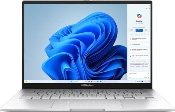 Laptop ASUS Zenbook 14 OLED UX3405MA-PP174W, Intel Core Ultra 5, 16 GB RAM, 1TB SSD, Foggy Silver