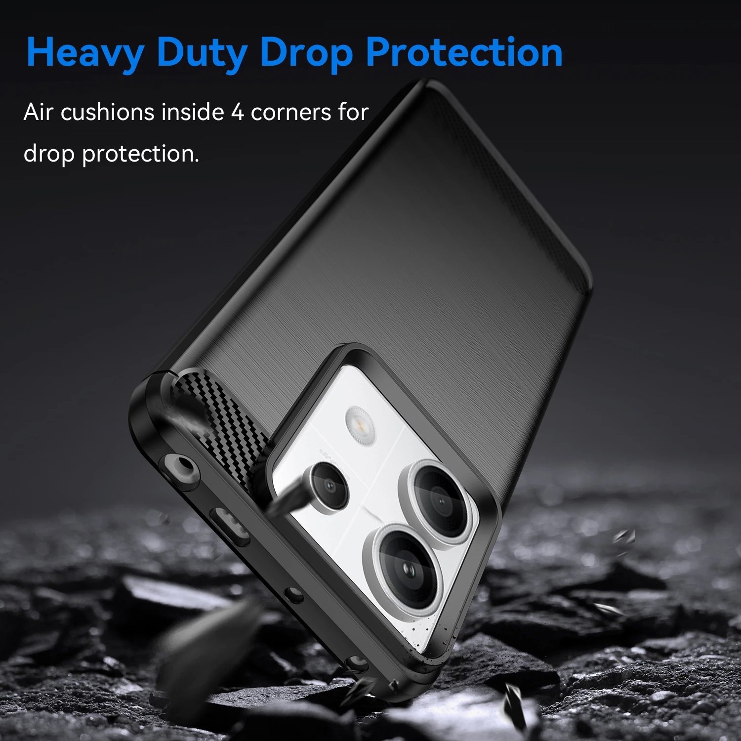 Mbështjellës Hurtel Carbon Case për Xiaomi Redmi Note 13 Pro+, i zi
