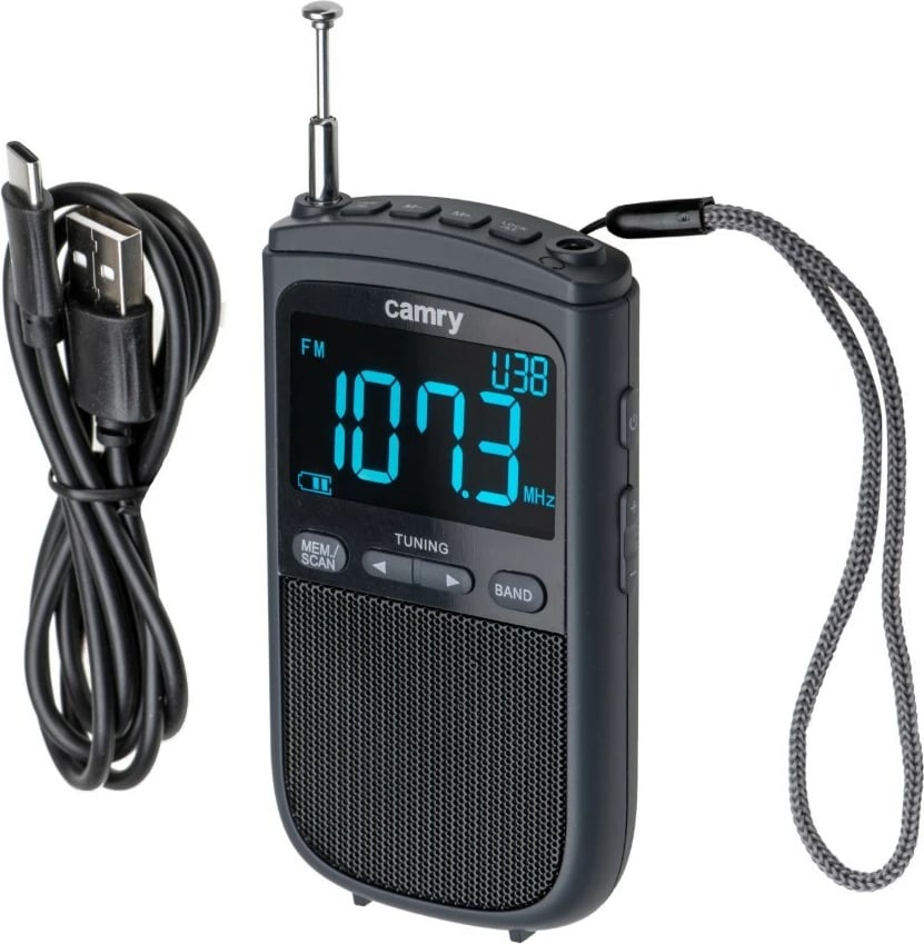 Radio portabile Camry CR1905, FM/AM, ekran LCD, USB-C, e zezë