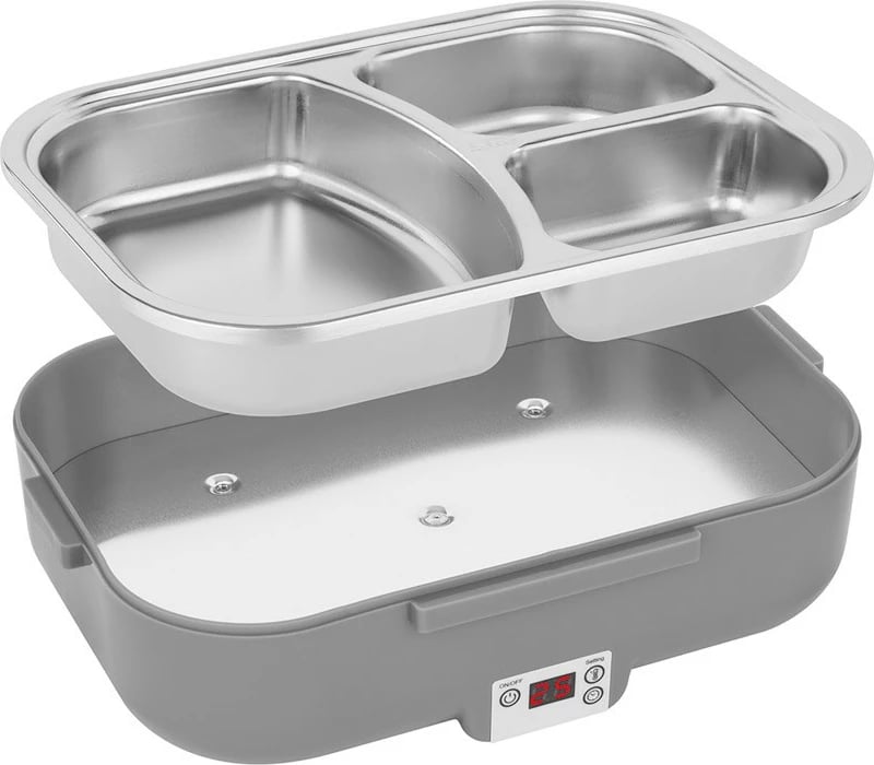 Kuti ushqimi elektrike NOVEEN LB640, me ngrohje, Gri e errët, me çantë termike dhe aksesorë