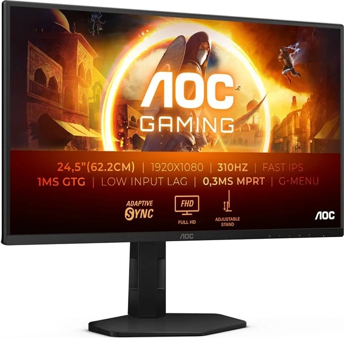 Monitor gaming AOC 25G4SXU, 24.5", Full HD, LED, 310Hz, i zi/gri