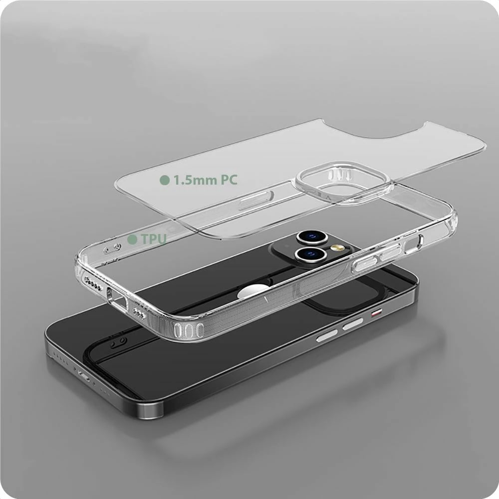 Mbështjellës Tech-Protect FlexAir Hybrid për iPhone 15 Pro, Transparent