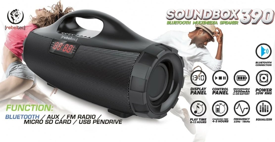 Altoparlant Bluetooth Rebeltec SoundBox 390, i zi