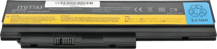 Bateri laptop Mitsu BC/LE-X230 për Lenovo ThinkPad X230/X230i, 4400 mAh, 11.1V, 6 qeliza
