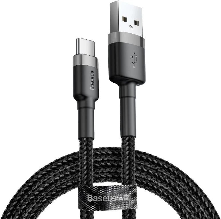 Kabëll USB-C Baseus Cafule 3A 1m, gri & zi