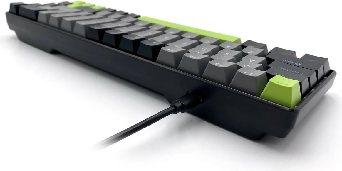 Tastierë mekanike gaming Media-Tech Red Core MX60 MT1260 60% USB-C me RGB, e zezë/gri/e gjelbër