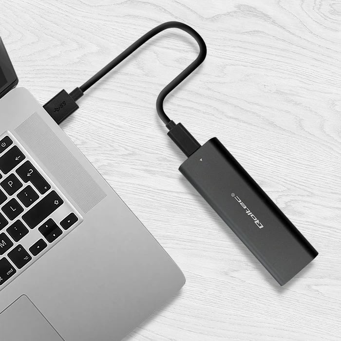 Kasë Qoltec për SSD M.2 SATA, 50311, USB Type-C, e zezë