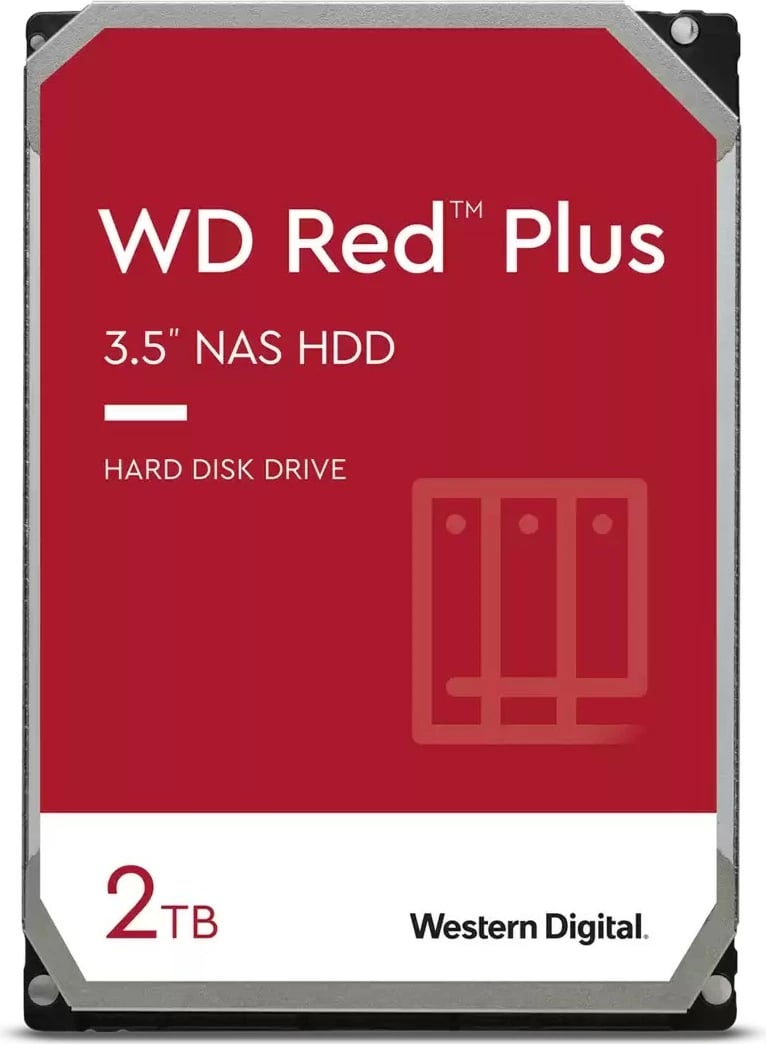 Hard disk Western Digital Red Plus WD20EFPX, 2 TB, 5400 RPM, 64 MB, 3.5", Serial ATA