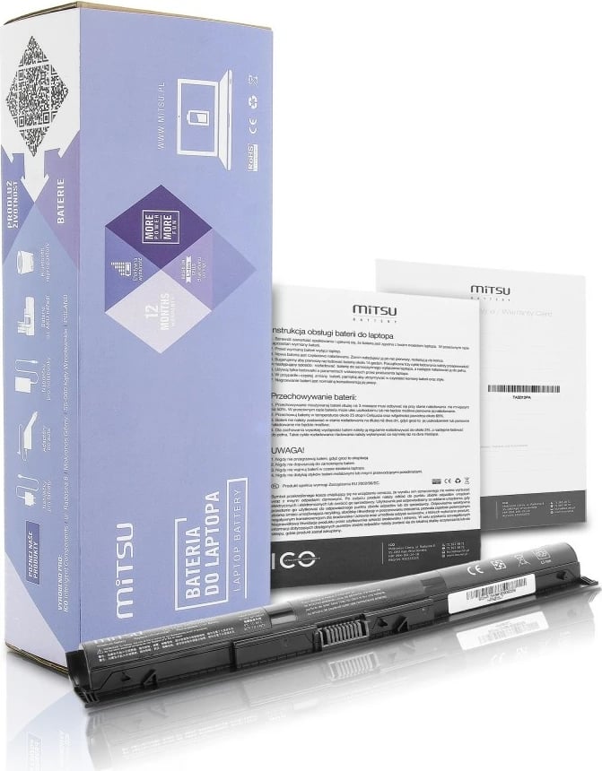 Bateri laptop Mitsu BC/HP-15AB, 2200 mAh, 14.8V, për HP Pavilion 14-ab, 15-ab, e zezë