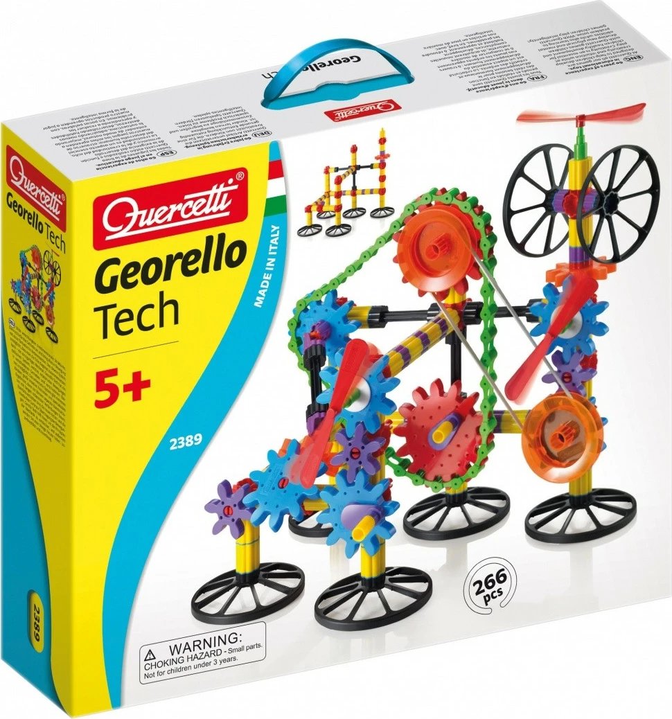 Set konstruktiv Quercetti Georelo 3D Technic, 266 pjesë, plastikë, shumëngjyrëshe