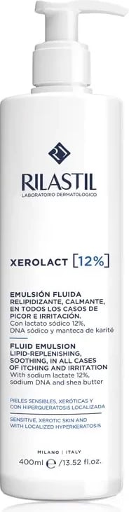 Emulsion fluide hidratuese Rilastil Xerolact 12%, 400ml