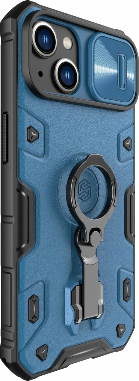 Mbështjellës Nillkin CamShield Armor Pro Magnetic për iPhone 14 Plus, MagSafe, me kapak kamere, Kaltër