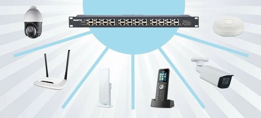 PoE Injector Extralink EX.15692, 24 porta, Gigabit, e zezë