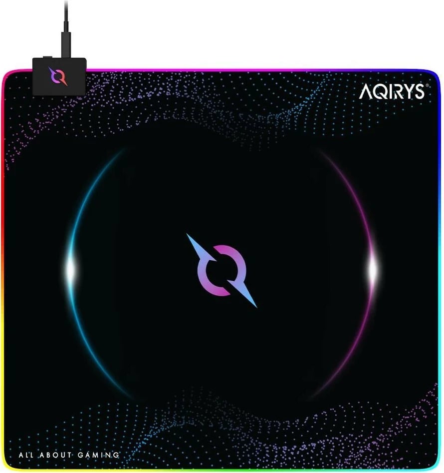 Mauspad AQIRYS ECLIPSE RGB, Medium, 450x400, e zezë